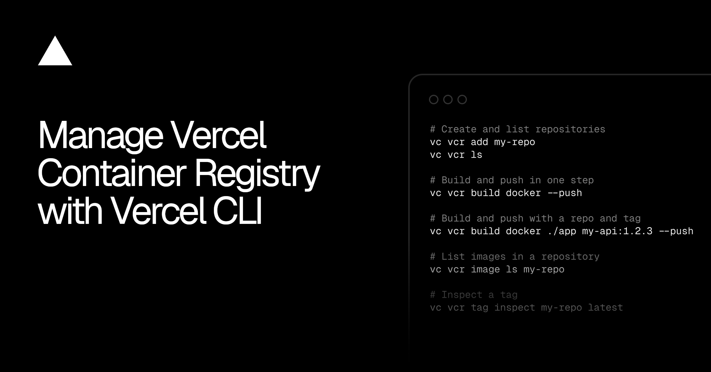 Manage Vercel Containers Directly from the CLI