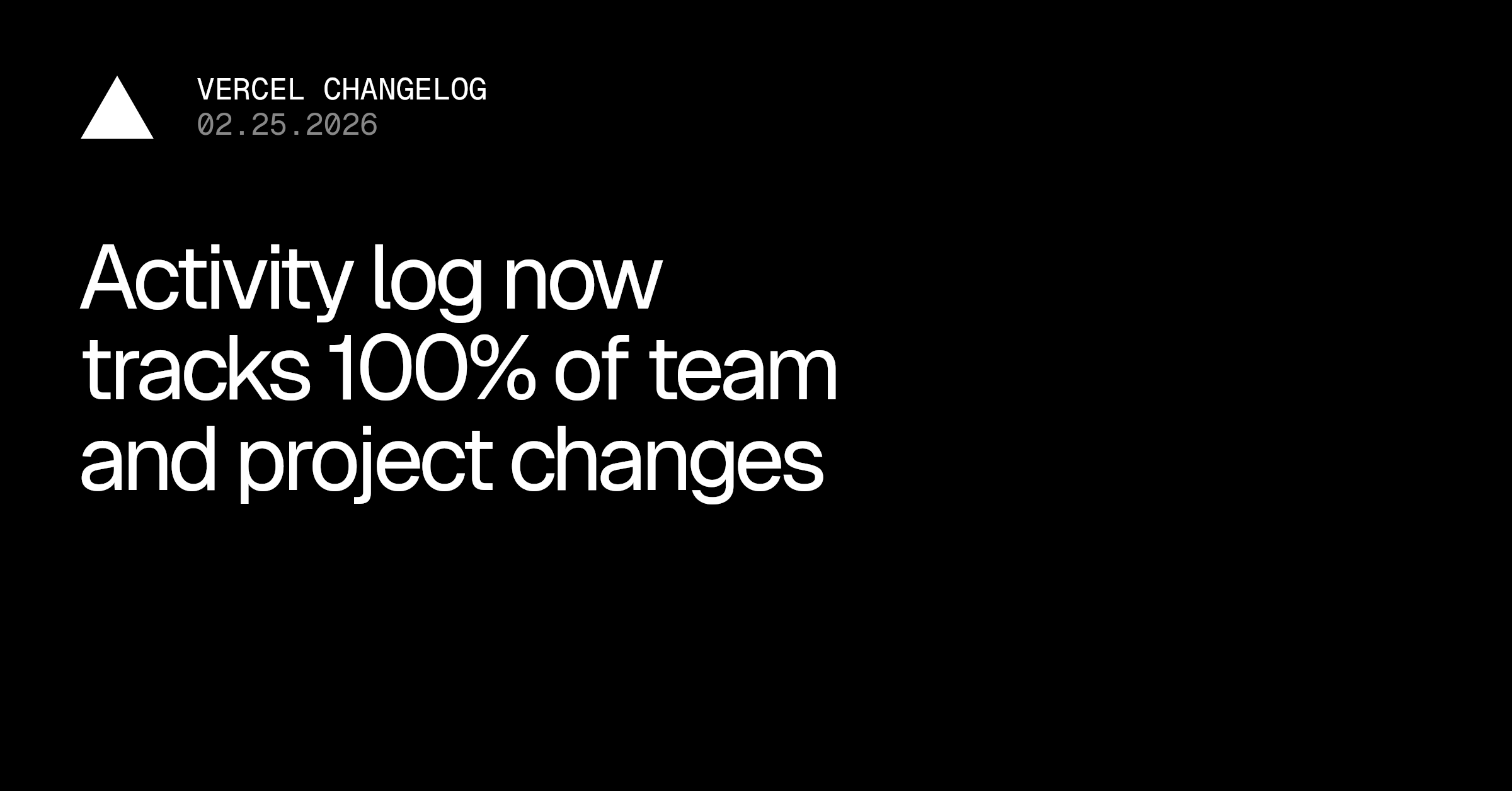 活动日志现在跟踪团队和项目的所有更改