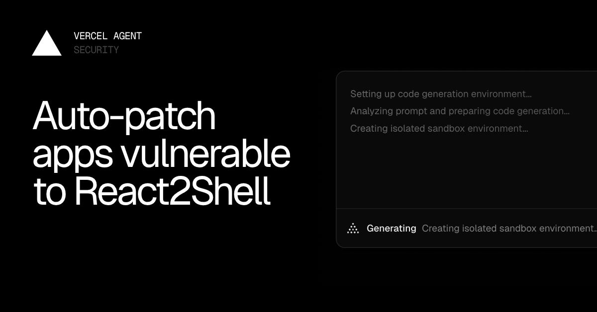 Automated React2Shell vulnerability patching is now available