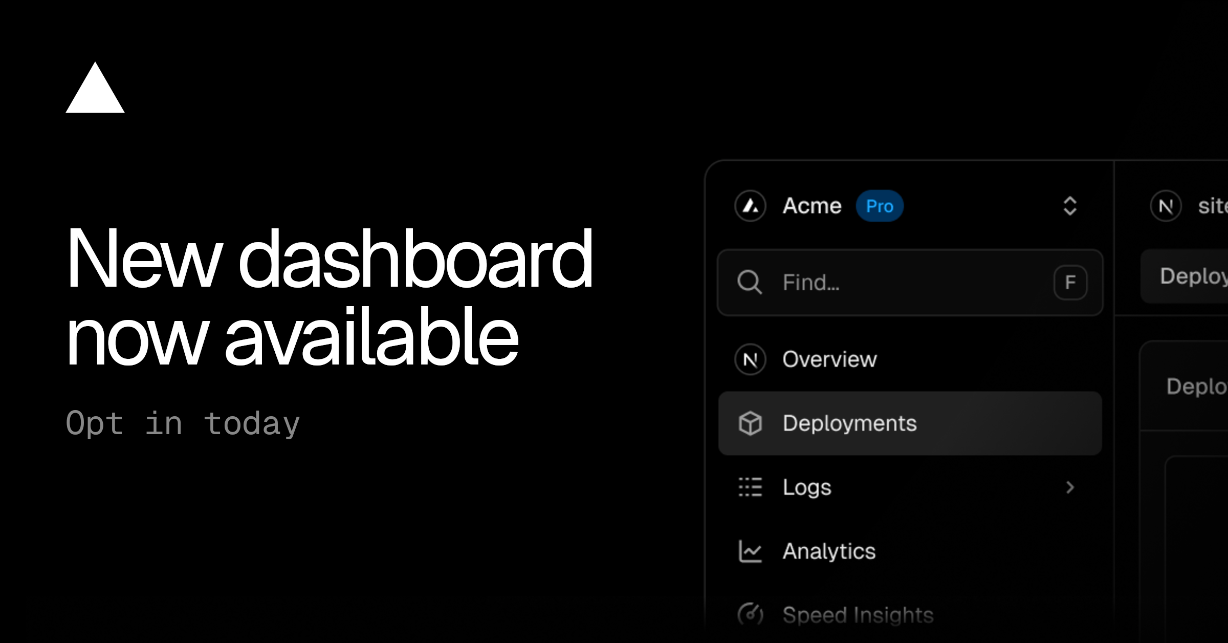新的仪表板导航可用