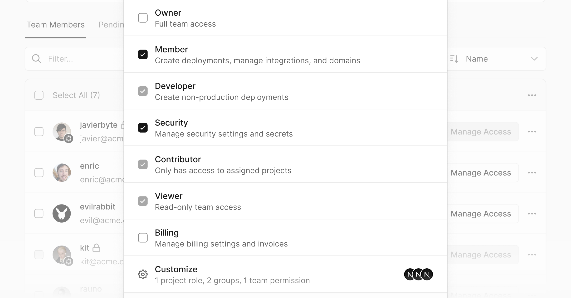 Expanded Role-Based Access Control (RBAC) for Enterprise teams
