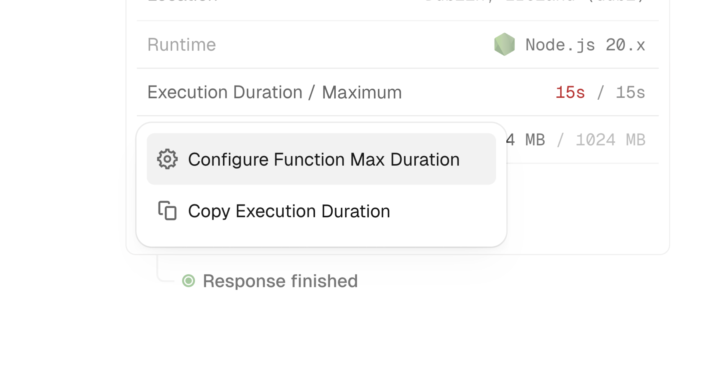 Improved log visibility for function durations and memory - Vercel
