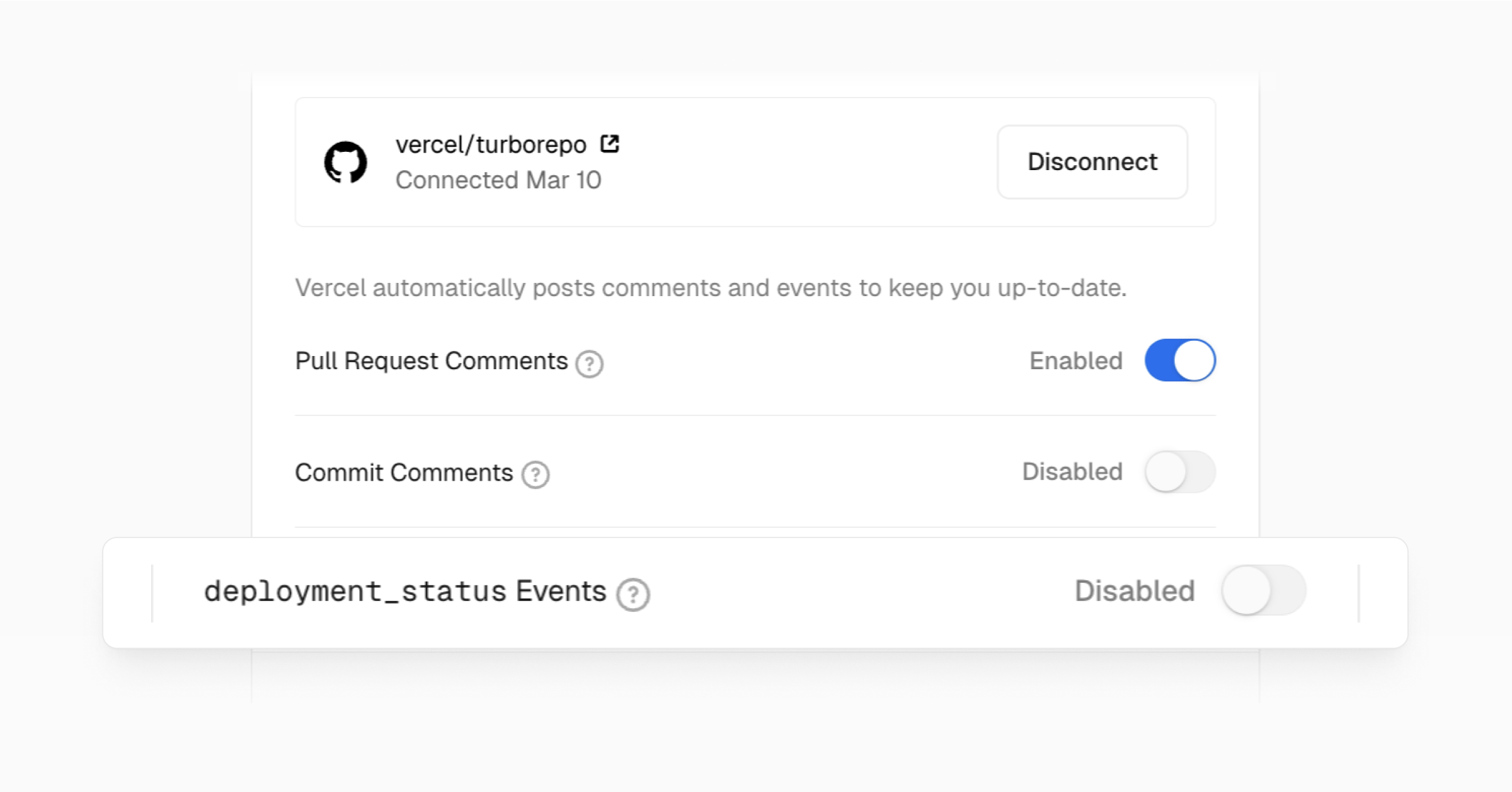Optionally disable deployment_status webhook events for GitHub Actions