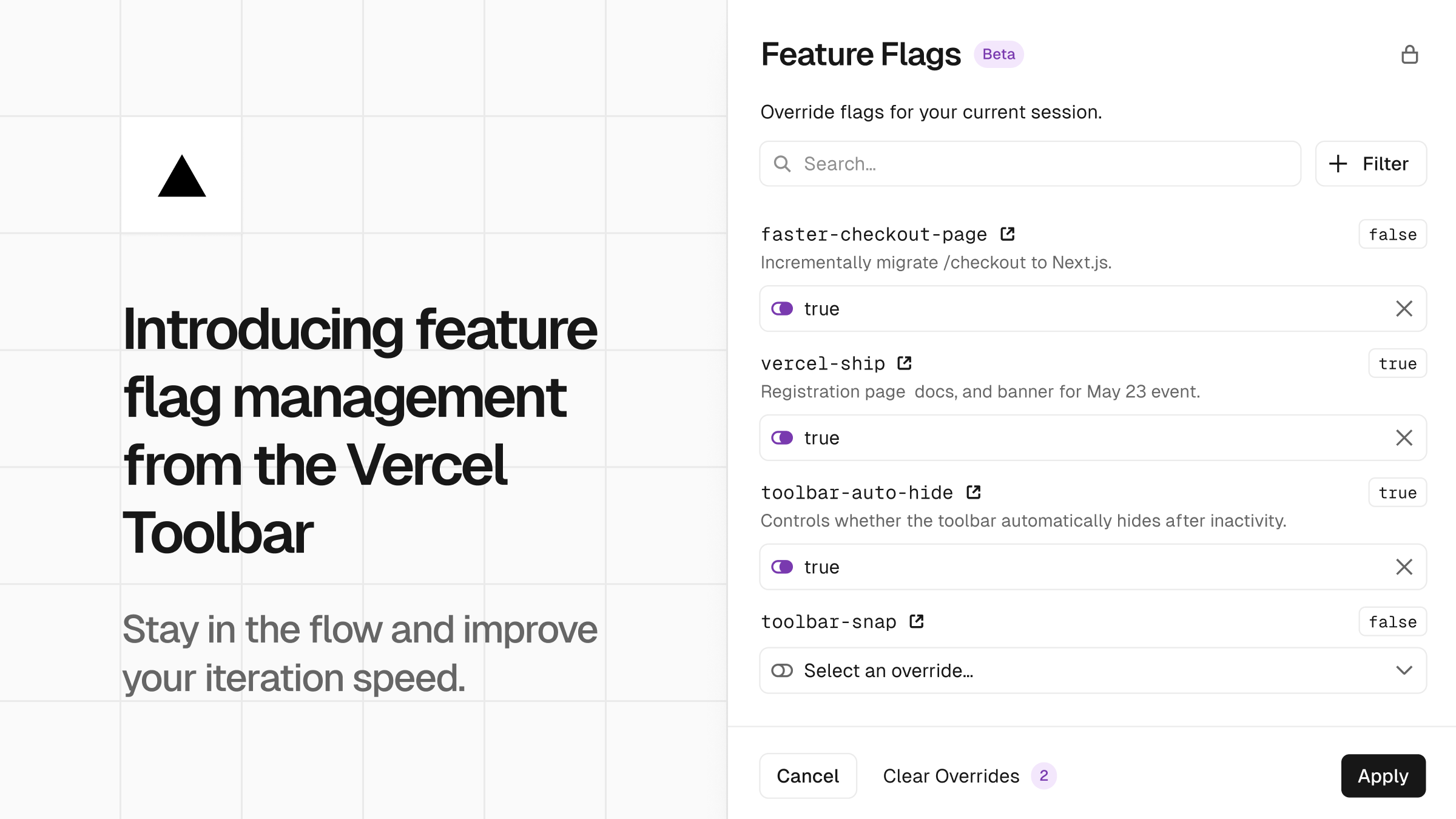 Introducing feature flag management from the Vercel Toolbar – Vercel