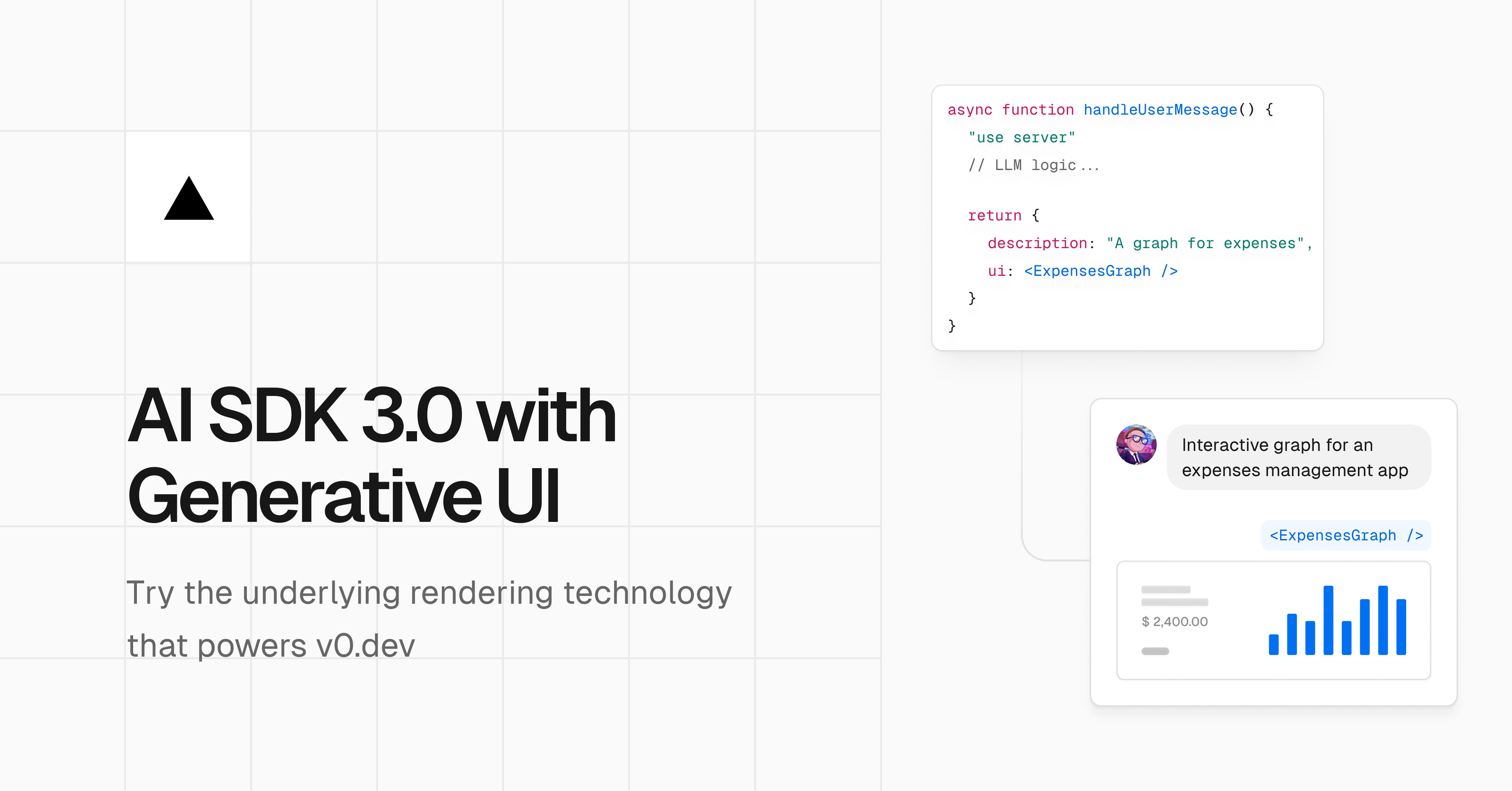 Introducing AI SDK 3.0 with Generative UI support – Vercel