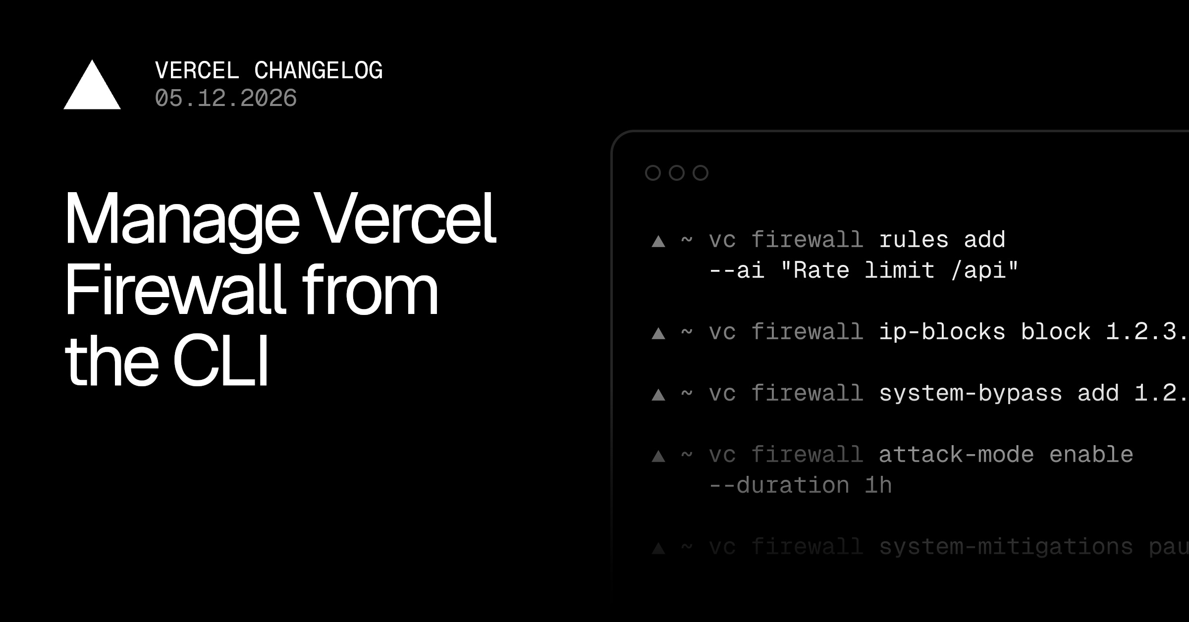 Manage `Vercel Firewall` Rules from the `CLI`