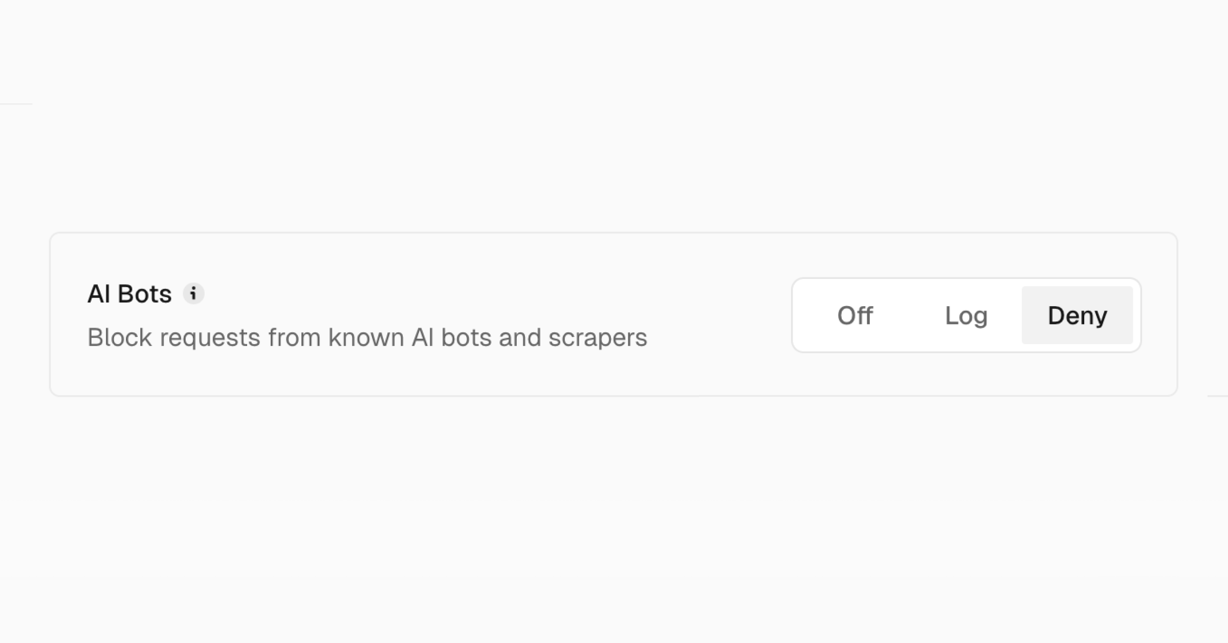 New one-click AI bot managed ruleset