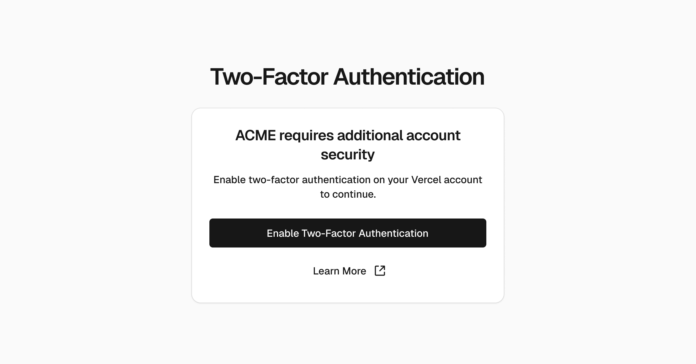 Two-factor authentication (2FA) team enforcement