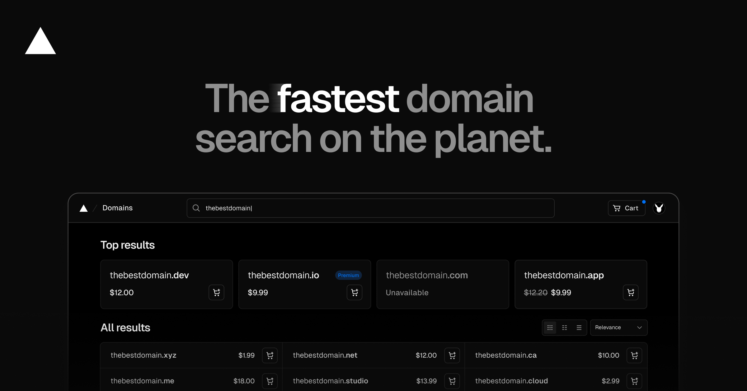 Vercel Domains overhauled with instant search and at-cost pricing