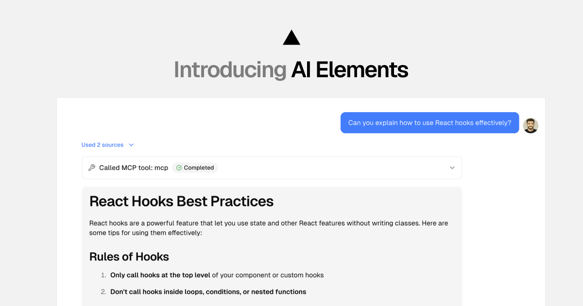 Introducing AI Elements: build AI interfaces faster