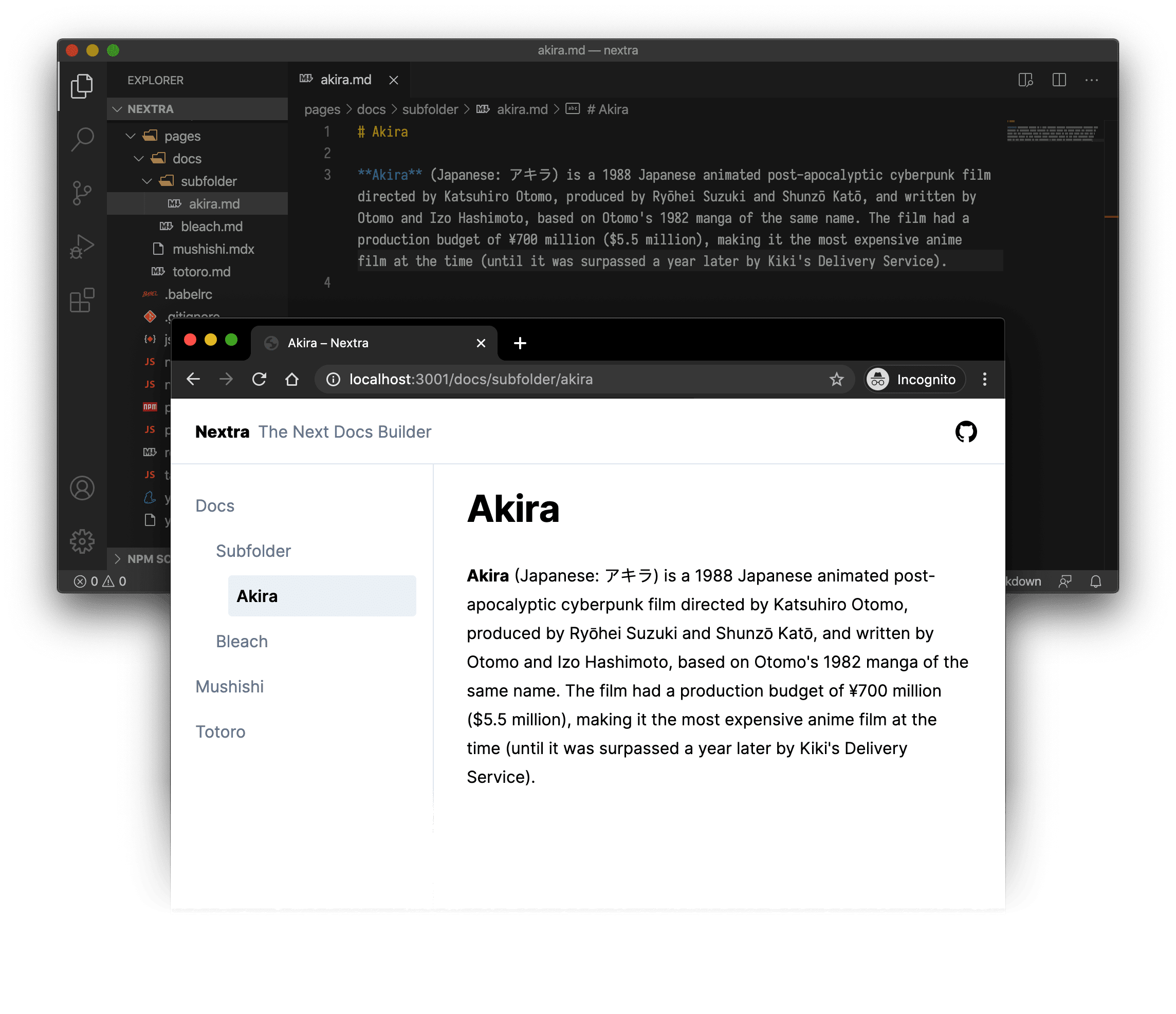 Preview screenshot of Documentation Starter Kit